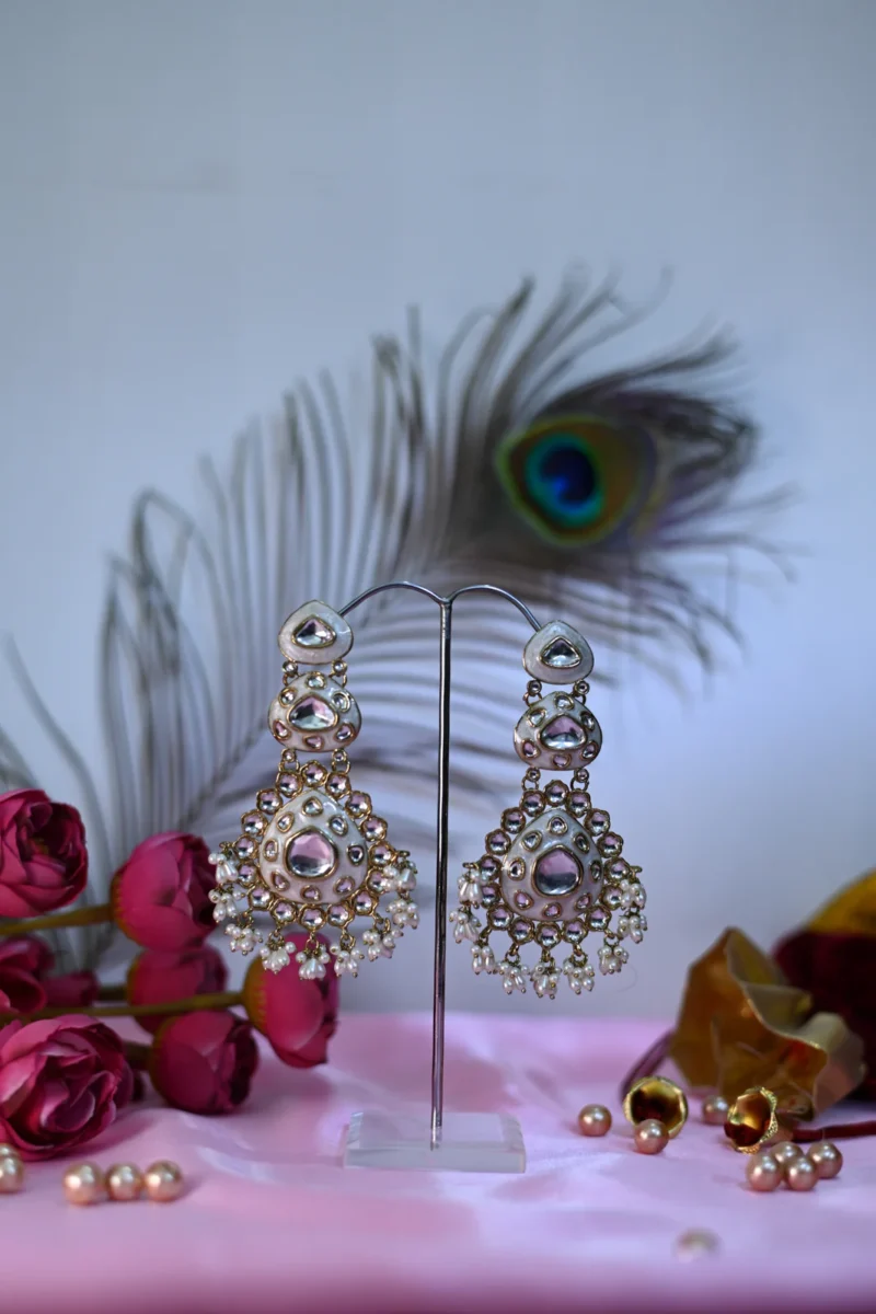 Chandra Rekha pearl Kundan Danglers