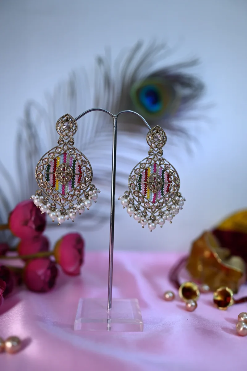 Gulnaar multicolor Kundan Earrings - Image 6