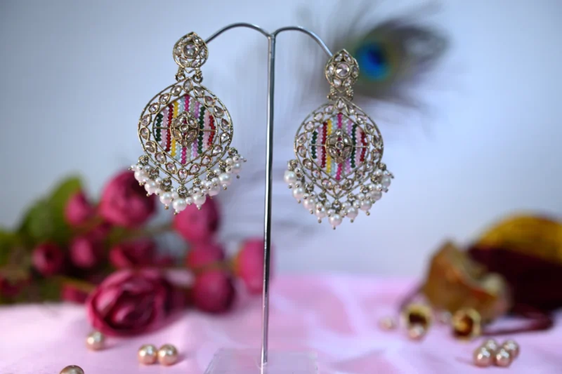 Gulnaar multicolor Kundan Earrings