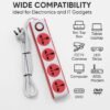 Heavy-Duty 4+1 Power Extension Board with LED Indicator & Short Circuit Protection – 6 Amp, 240V AC | Universal Compatibility| 2.5 m Wire