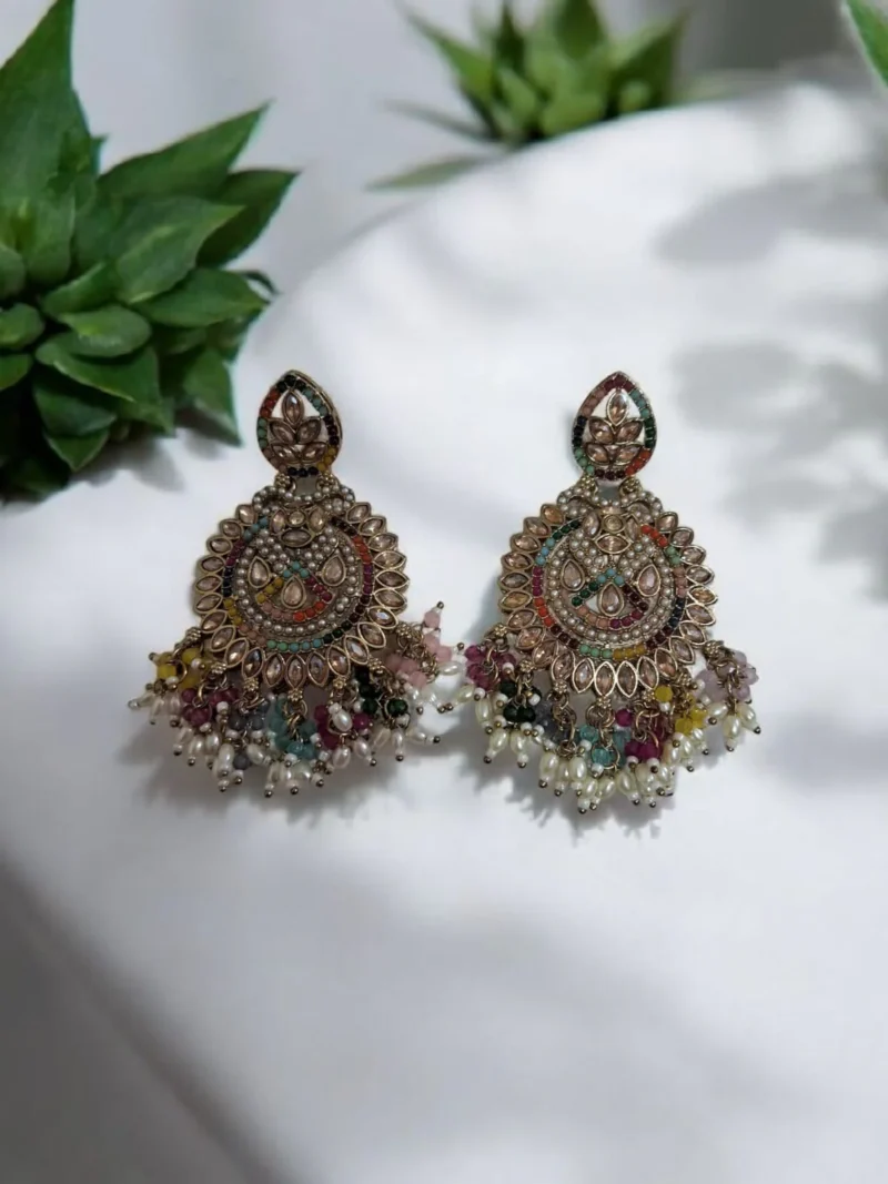 Viyana Multi Colored Pearl Earrings - Image 3
