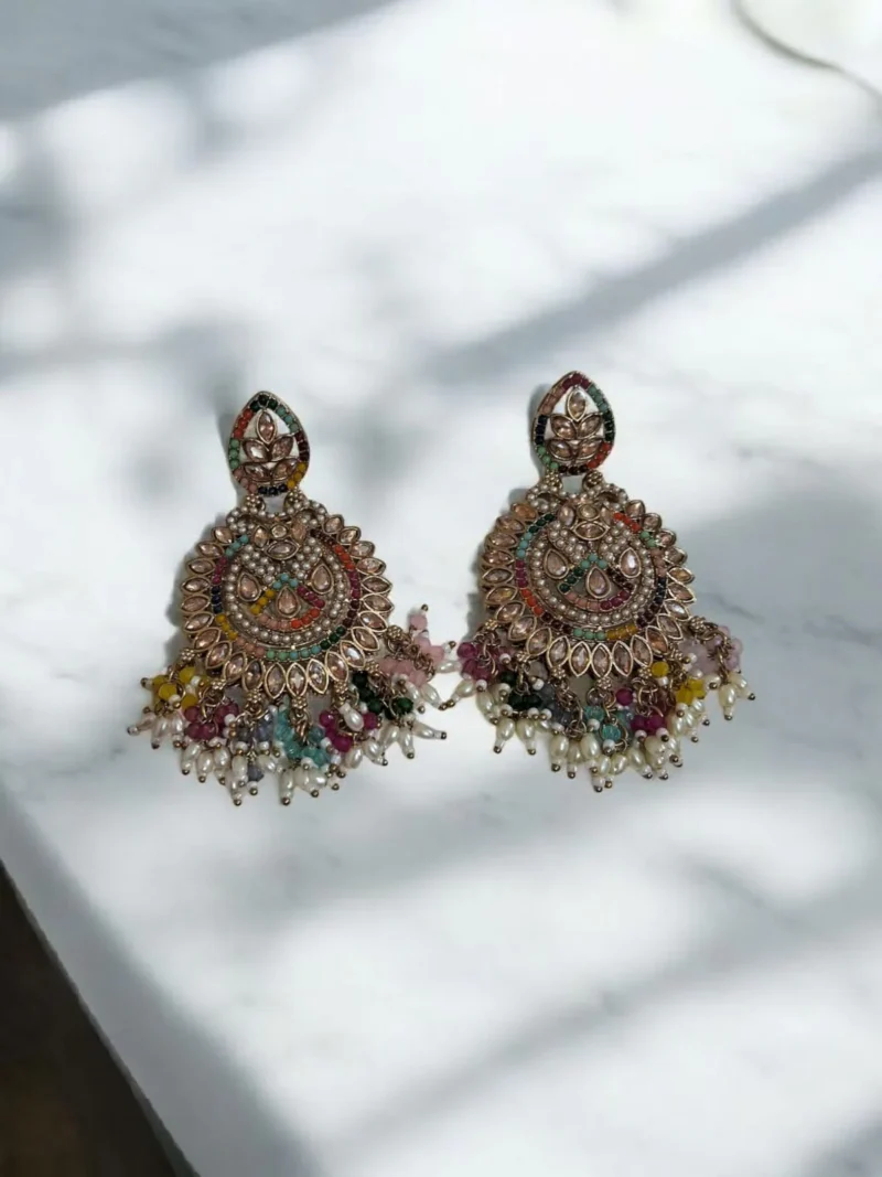 Viyana Multi Colored Pearl Earrings - Image 2