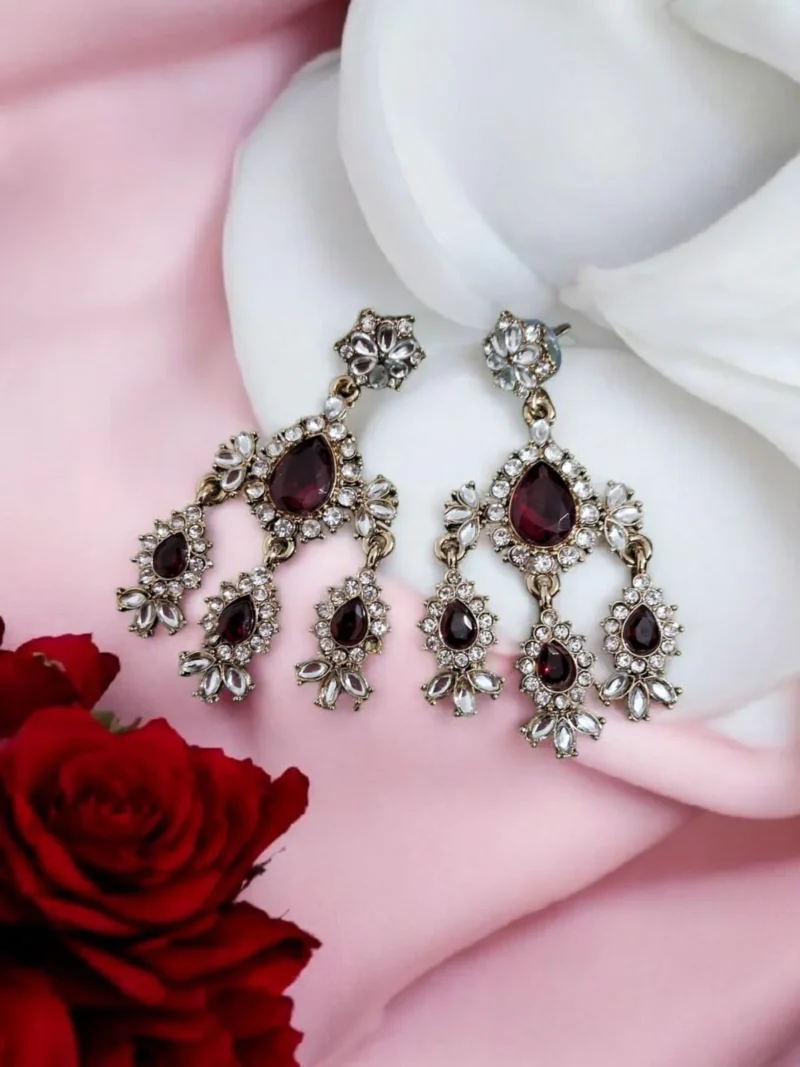 Avantika Kundan Earrings Ruby