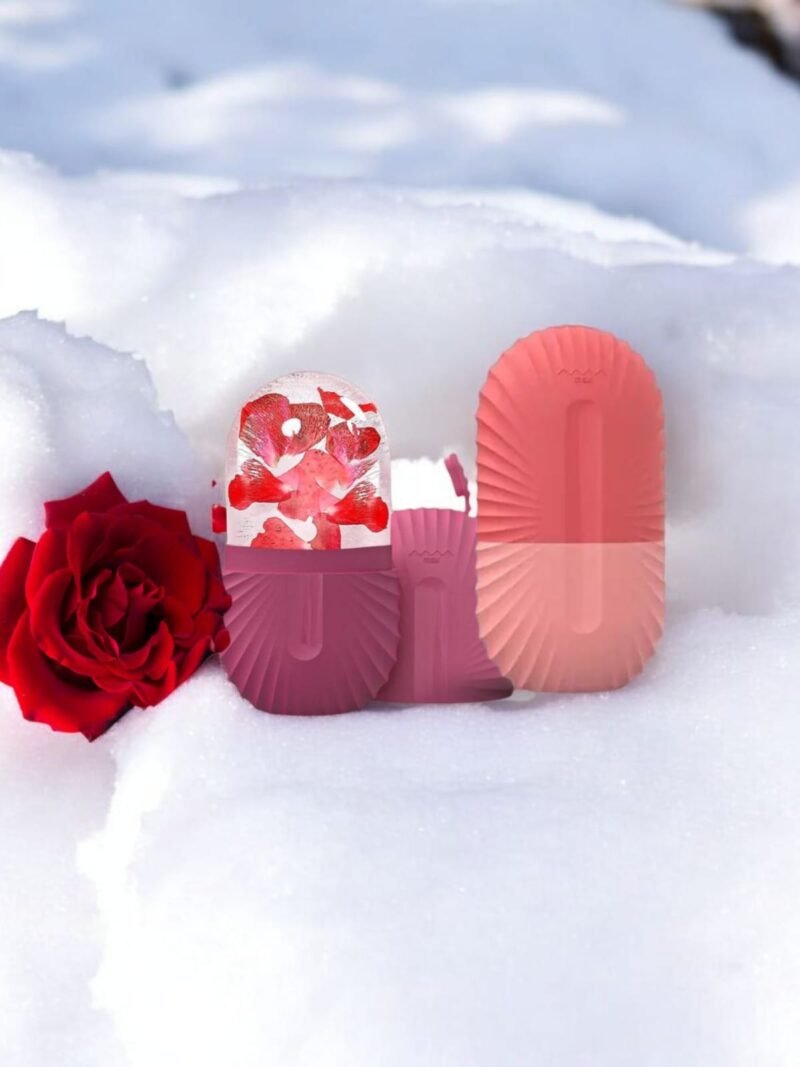 Fabulik Fashion 2 Face Ice Roller Set For Men And Women. Reusable Silicone Ice Molds for Pore Tightening, Skin Soothing & Glow Boost (Peach & Pink)