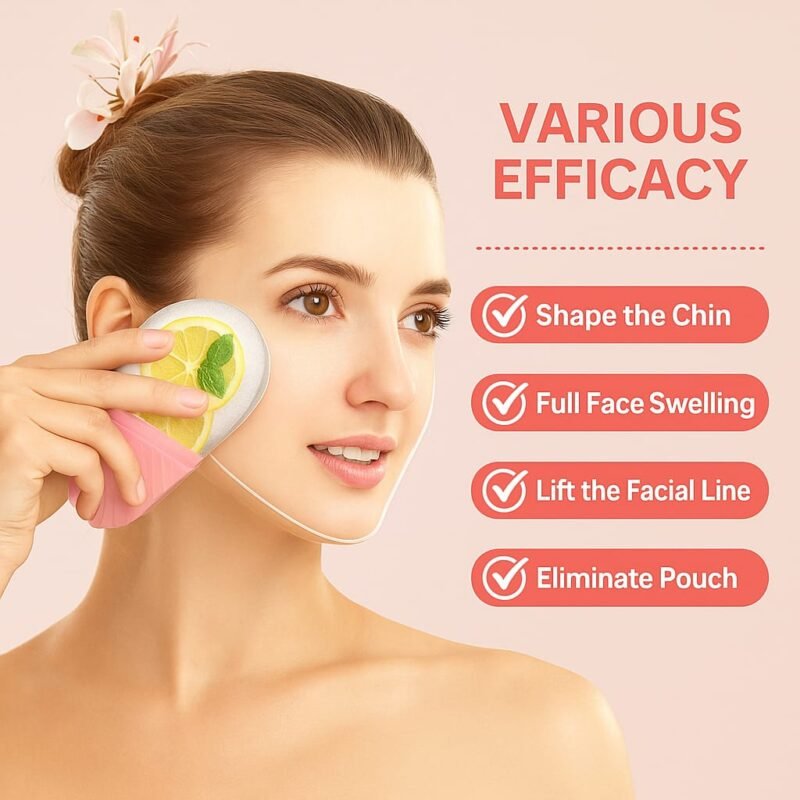 Fabulik Fashion 2 Face Ice Roller Set For Men And Women. Reusable Silicone Ice Molds for Pore Tightening, Skin Soothing & Glow Boost (Peach & Pink) - Image 4