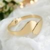 Sculpted Wave Bracelet – Anti-Tarnish Minimal Gold