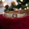 Celeste Solitaire Bracelet – Double Crystal Band with Center Stone
