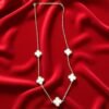 Royal Clover Chain – White Inlay with Textured Frame